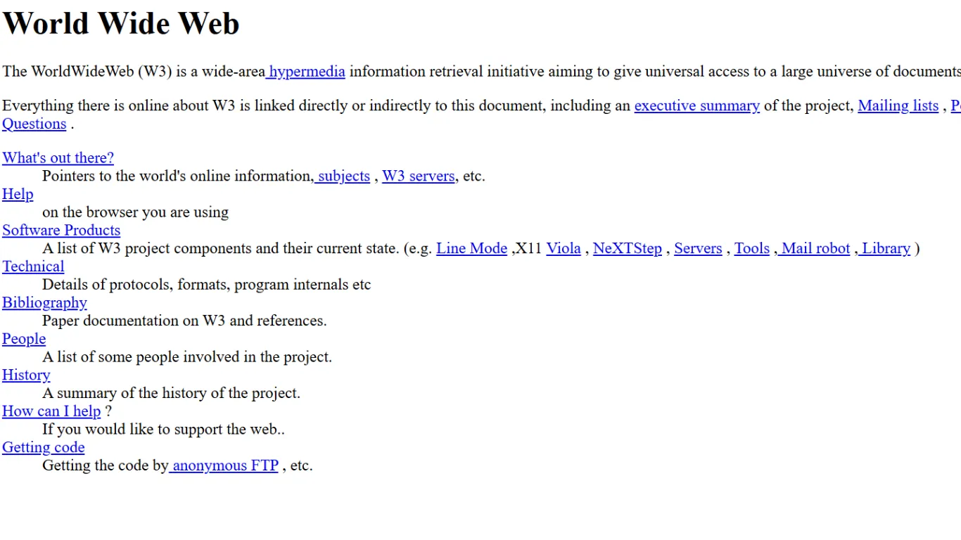 First ever website